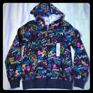 NWT Total Girl Zipper front Hoodie XL (girl)